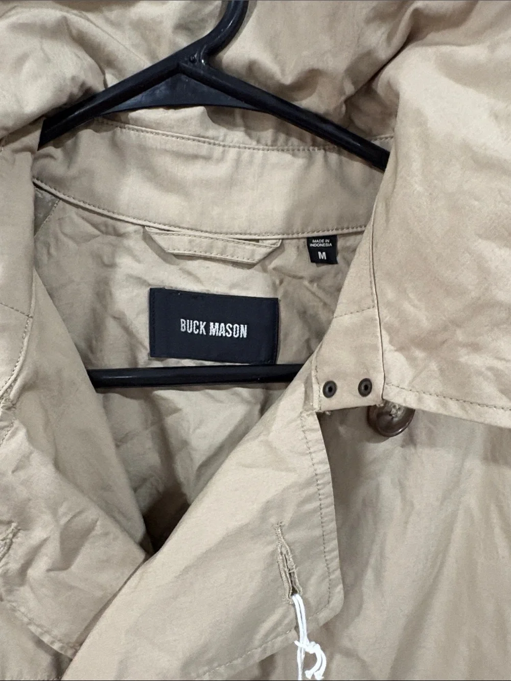 NWT Buck Mason Women’s Rockaway Khaki Parachute Poplin Trench Coat Medium $498